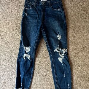 Abercrombie & Fitch Dark Blue Distressed Skinny Jeans